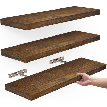 Wooden Floating Shelves: Invisible Brackets, Sturdy Design